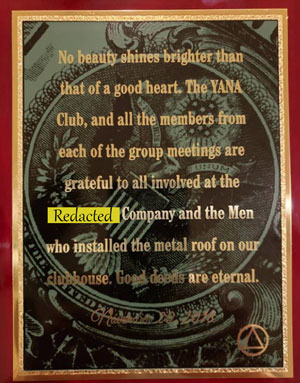 YANA Plaque